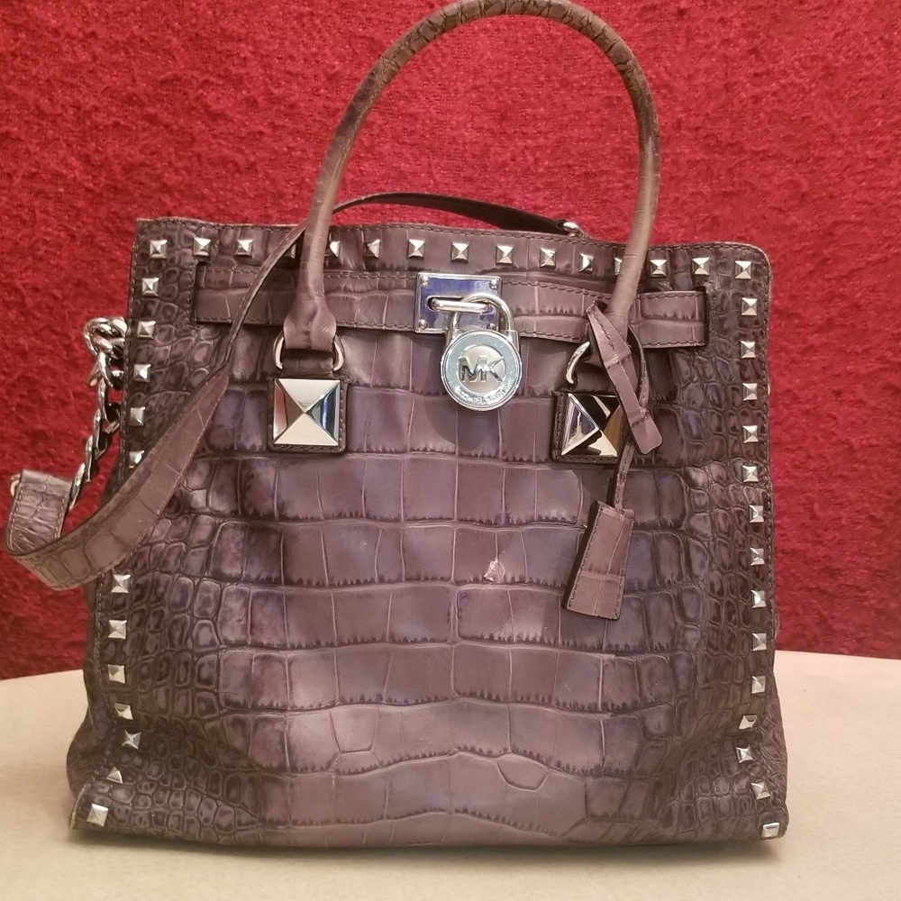 Michael kors grey satchel bag